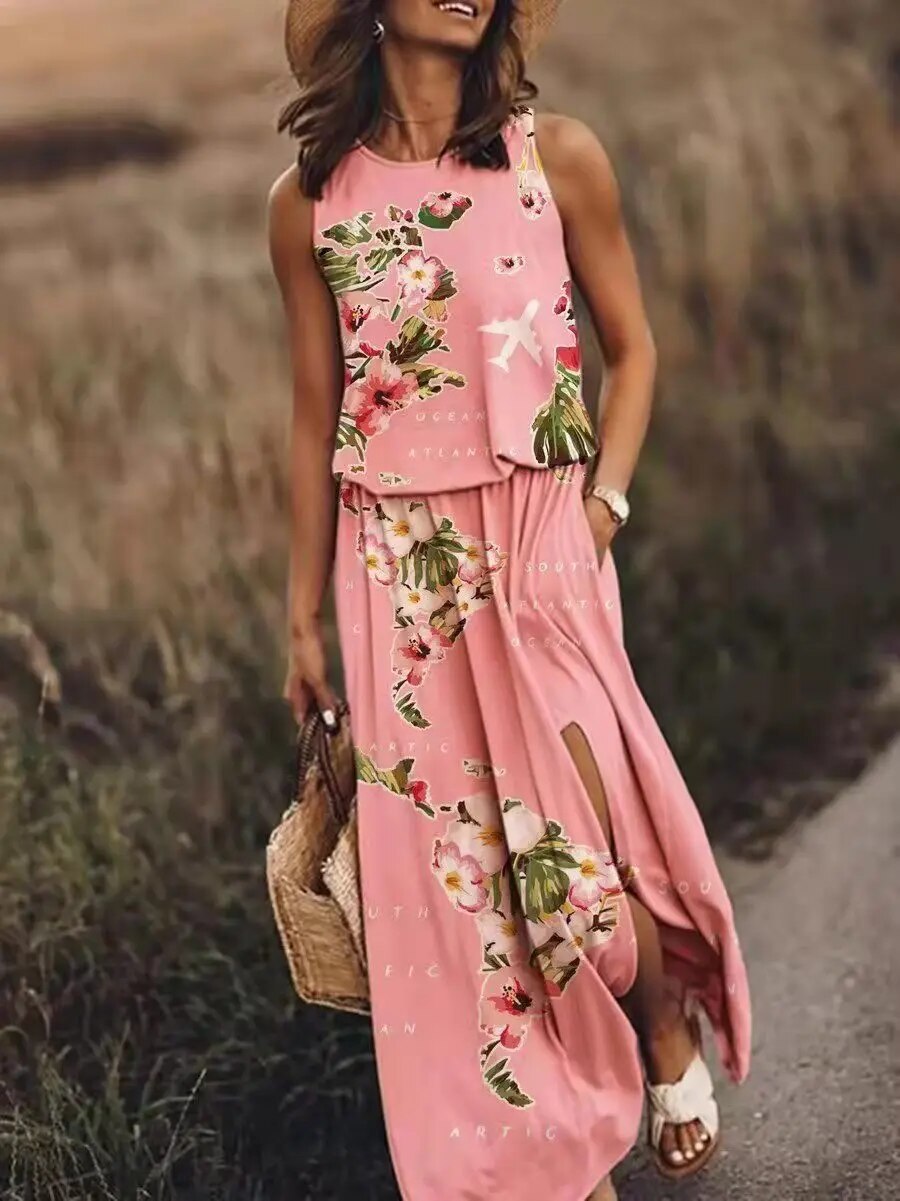 Summer Maxi Dress with Unique Cut – Amara