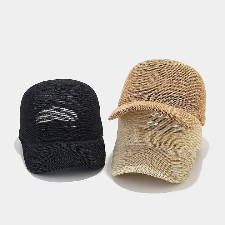 Trendy braided cap with wide brim – SunWeave Style