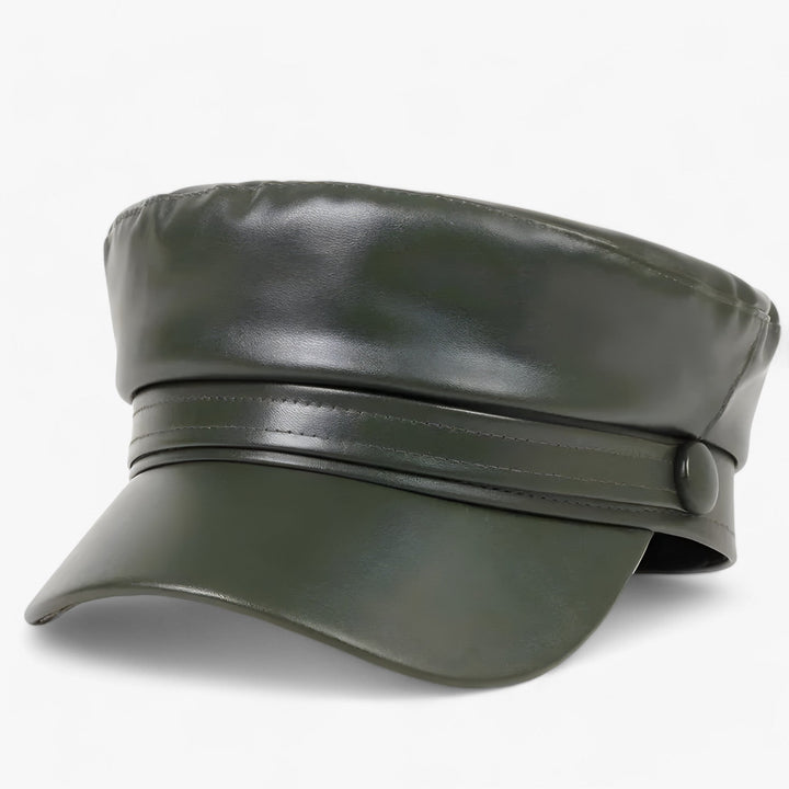 Octagonal Women's Captain's Cap in PU Leather – Valence