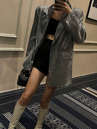 Sprankelende Pailletten Blazer - Celeste