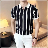 Men's Short Sleeve Polo with Zipper - Silvano