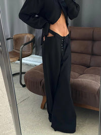 Airy & Stylish Two-Piece Linen Women's Set with Long-Sleeve Shirt and Pants – Nayela