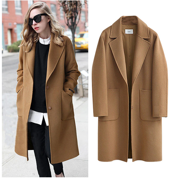 Stylish Long Women's Coat - Sophia