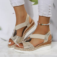 Wedge Sandals with Snake Print – Viperra