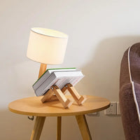 Wooden Table Lamp with Book Holder - RutanFlex