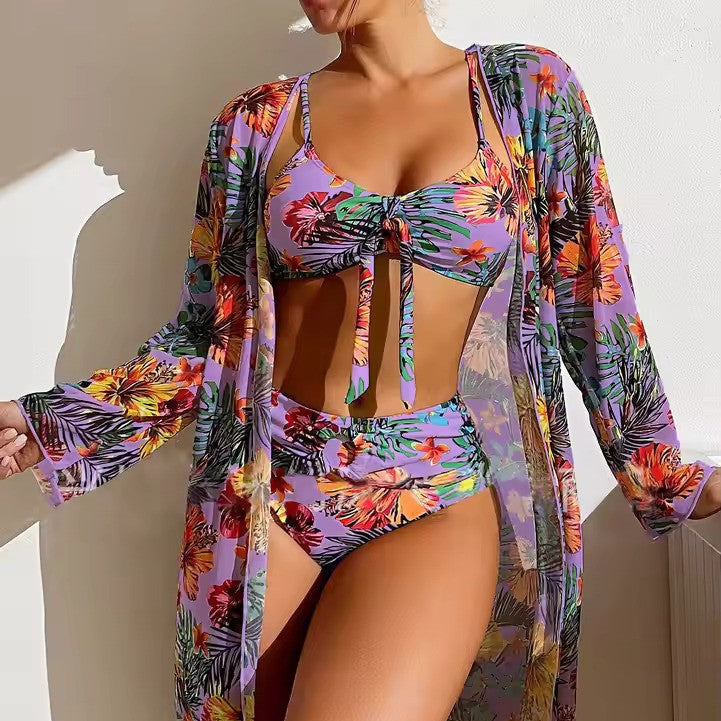 Bikini Set with High Waist and Cover-Up – Amira