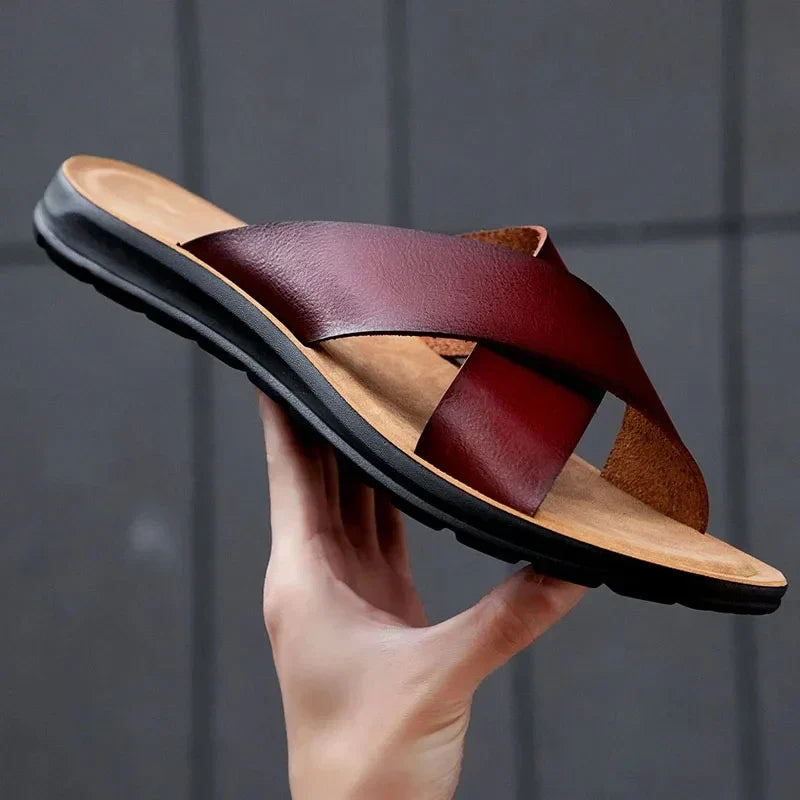 Italian Leather Men's Slippers - Lorenzo