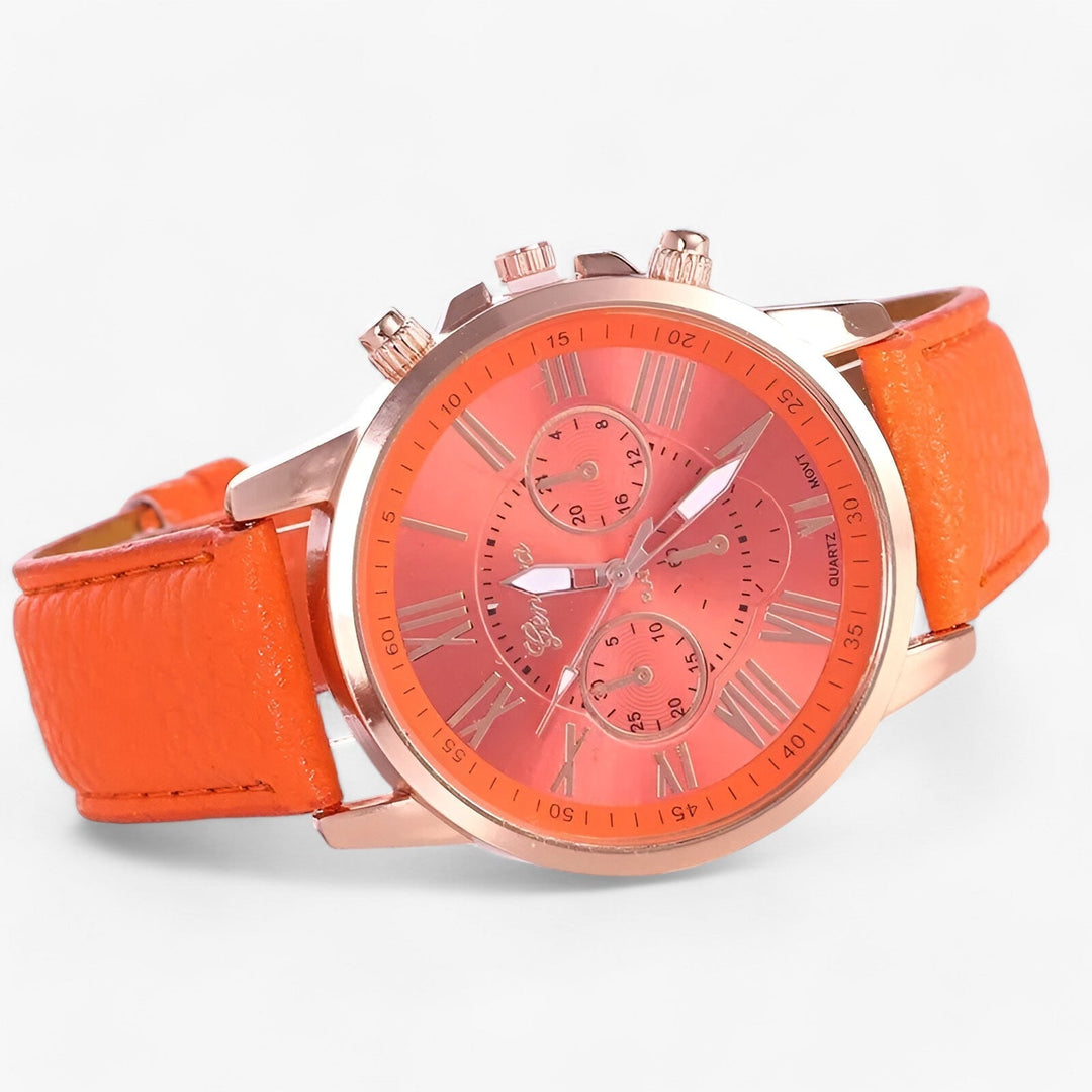 Luxury Waterproof Women's Watch with Leather Strap – Camille