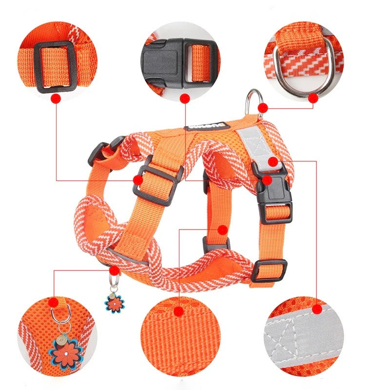 Reflecterende Tuig en Riem Set voor Kleine Honden - AirFlex
