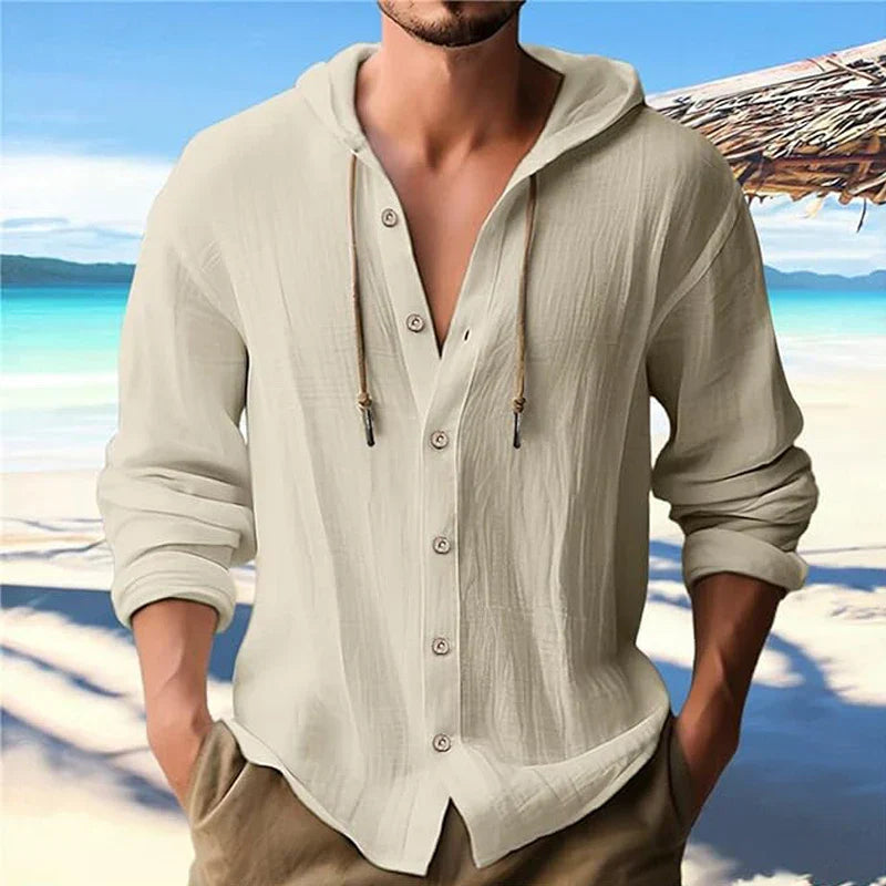 Breathable & Light Linen Men's Shirt with Hood – Malik