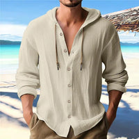 Breathable & Light Linen Men's Shirt with Hood – Malik