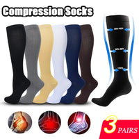 3 Paar Kniehoge Compressie Sokken - FitSupport