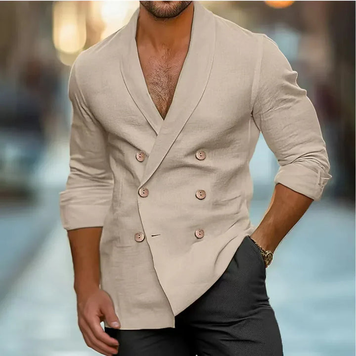 Breathable & Stylish Double-Tied Linen Men's Shirt – Mateo