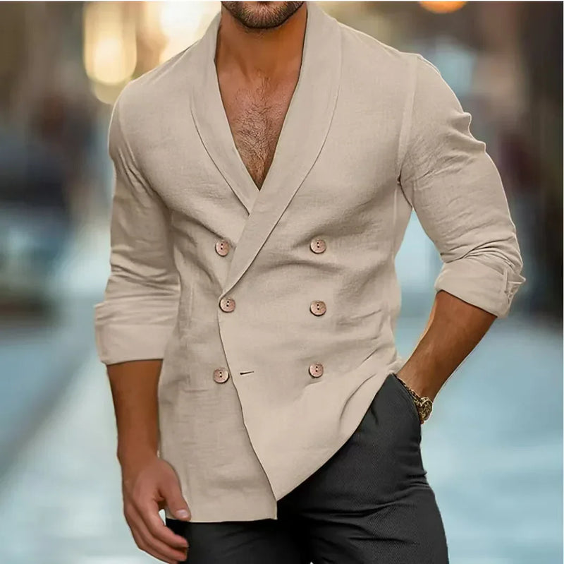 Breathable & Stylish Double-Tied Linen Men's Shirt – Mateo