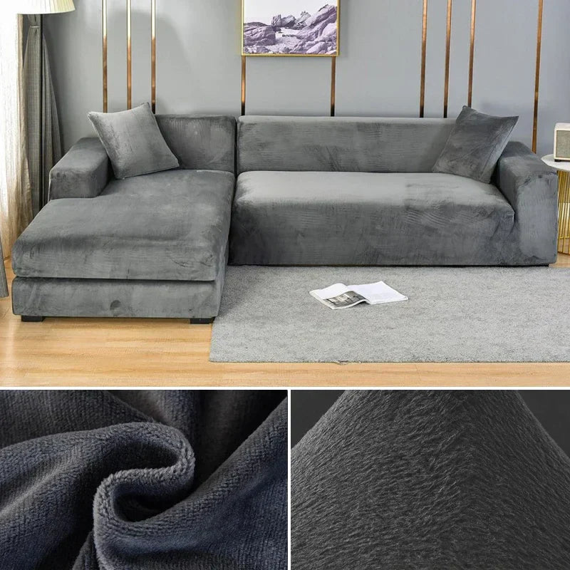 Stretch Velvet Sofa Cover with Luxury Finish – Sofina