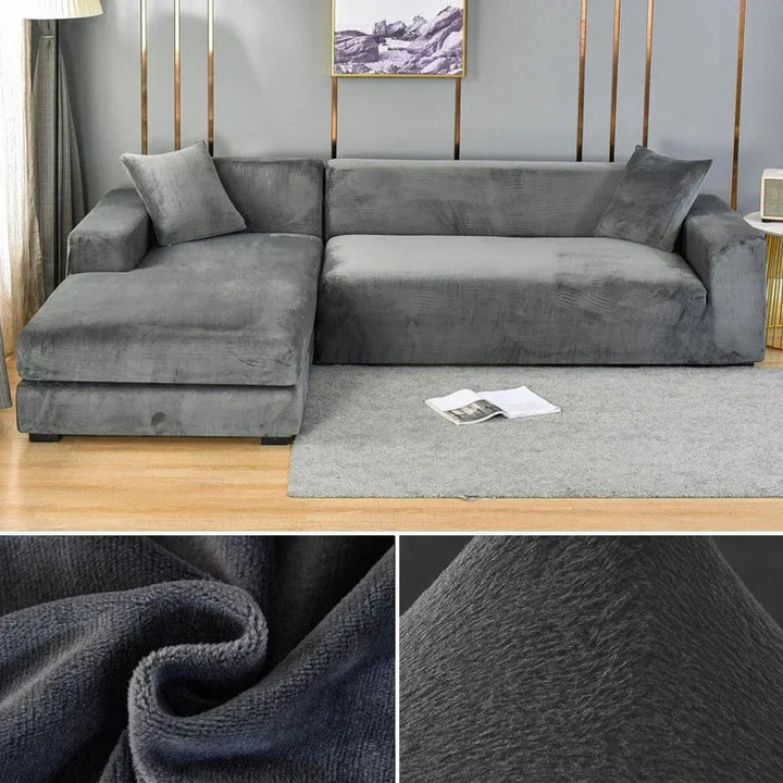 Stretch Velvet Sofa Cover with Luxury Finish – Sofina