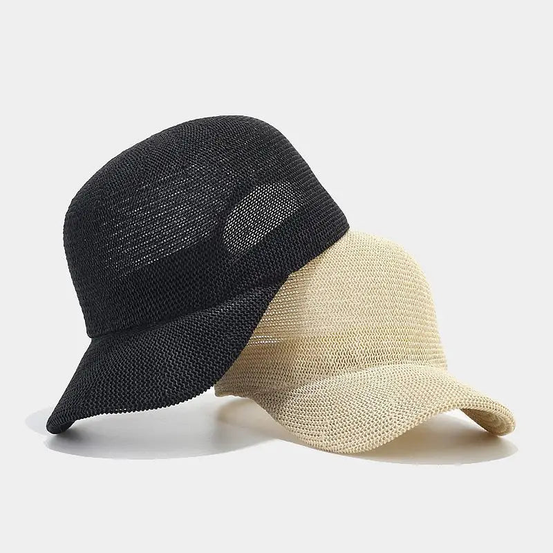 Trendy braided cap with wide brim – SunWeave Style