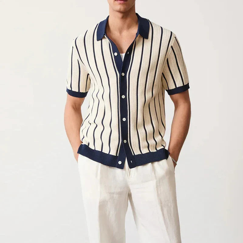 Striped Men's Shirt with Button Closure – Emilio