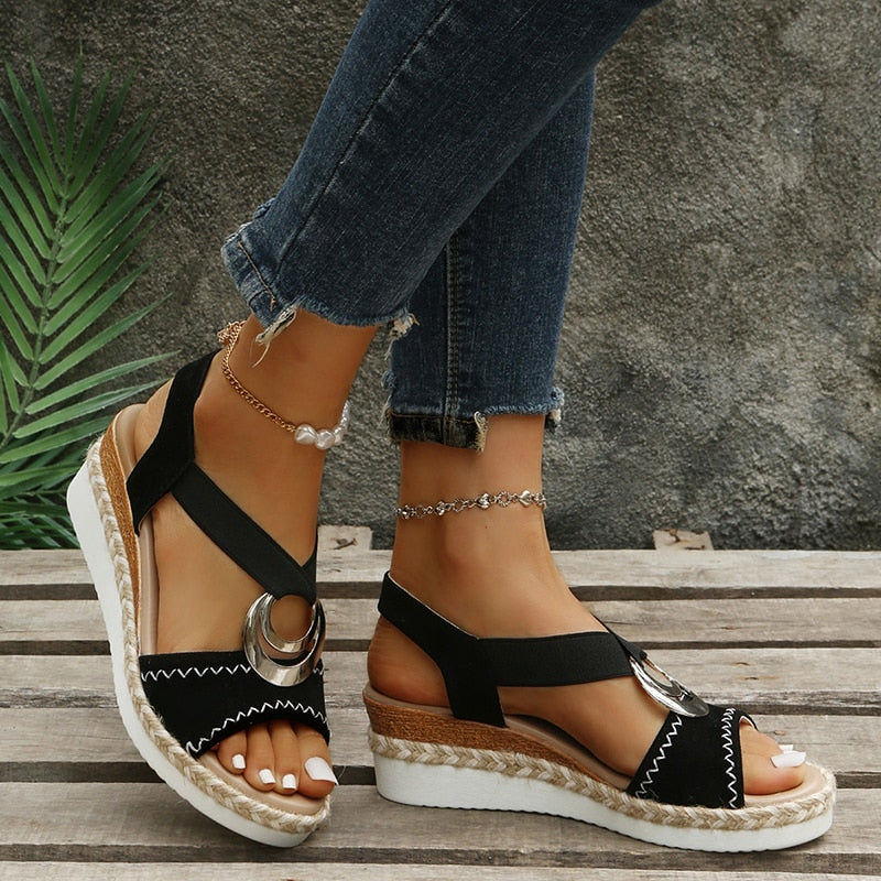 Wedge Sandals with Snake Print – Viperra
