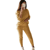 Two-Piece Women's Knit Tracksuit for Autumn & Winter – Isaline