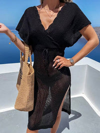 Crocheted Beach Dress with Waist Tie – Yara