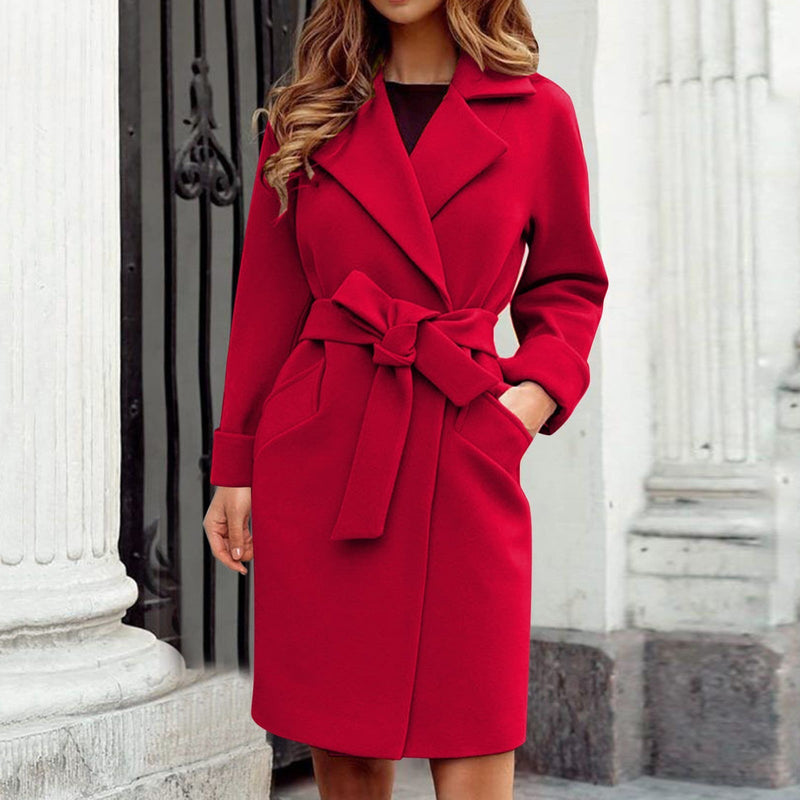 Lange Dames Trenchcoat Winterjas - Sienna