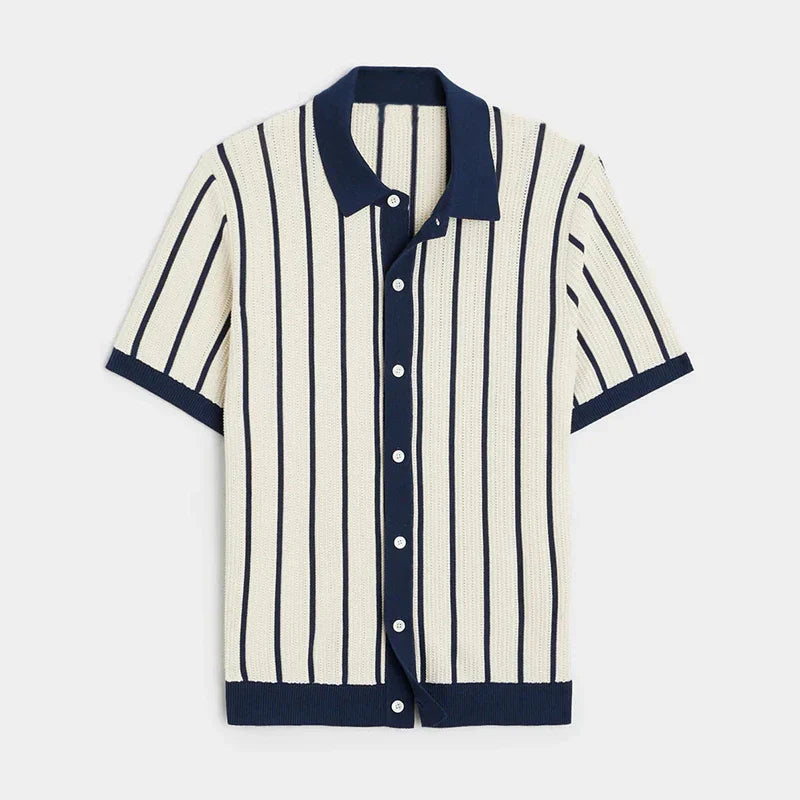 Striped Men's Shirt with Button Closure – Emilio
