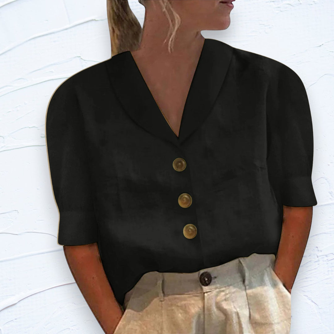 Chic Dames Blouse met Kraag en Knopen - Vivienne