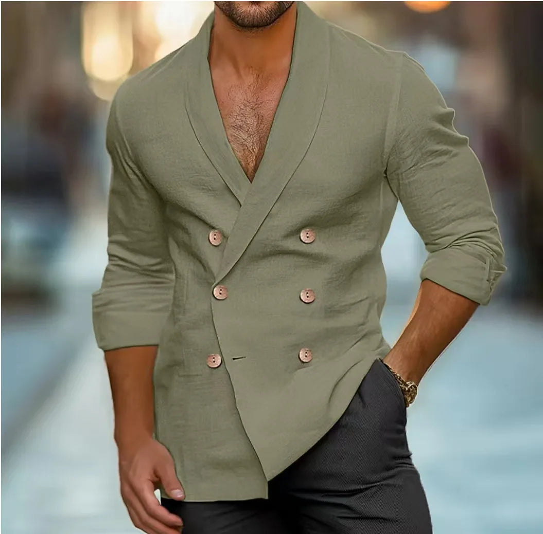 Breathable & Stylish Double-Tied Linen Men's Shirt – Mateo
