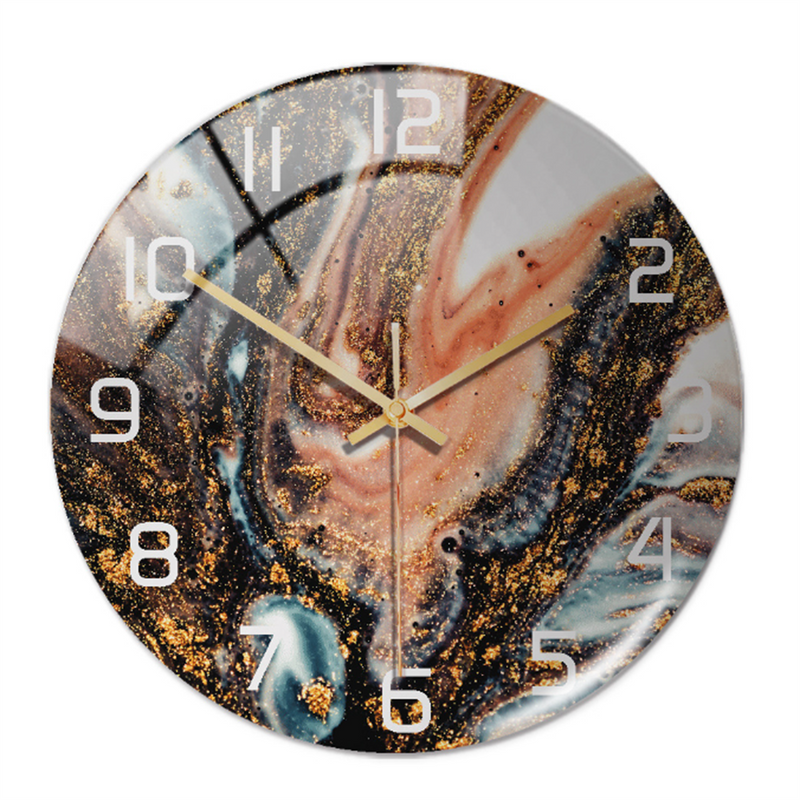 Stijlvolle Wandklok met Marmeren Textuur - MarbleTime