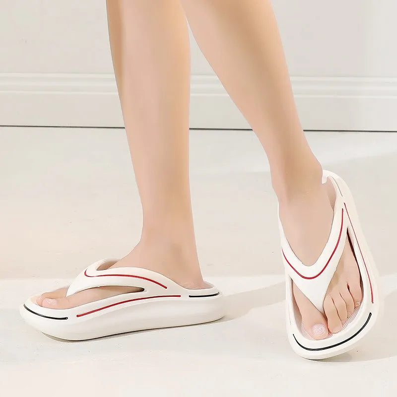White Ultralight Unisex Summer Flip-Flops with Memory Foam Sole – Jureo