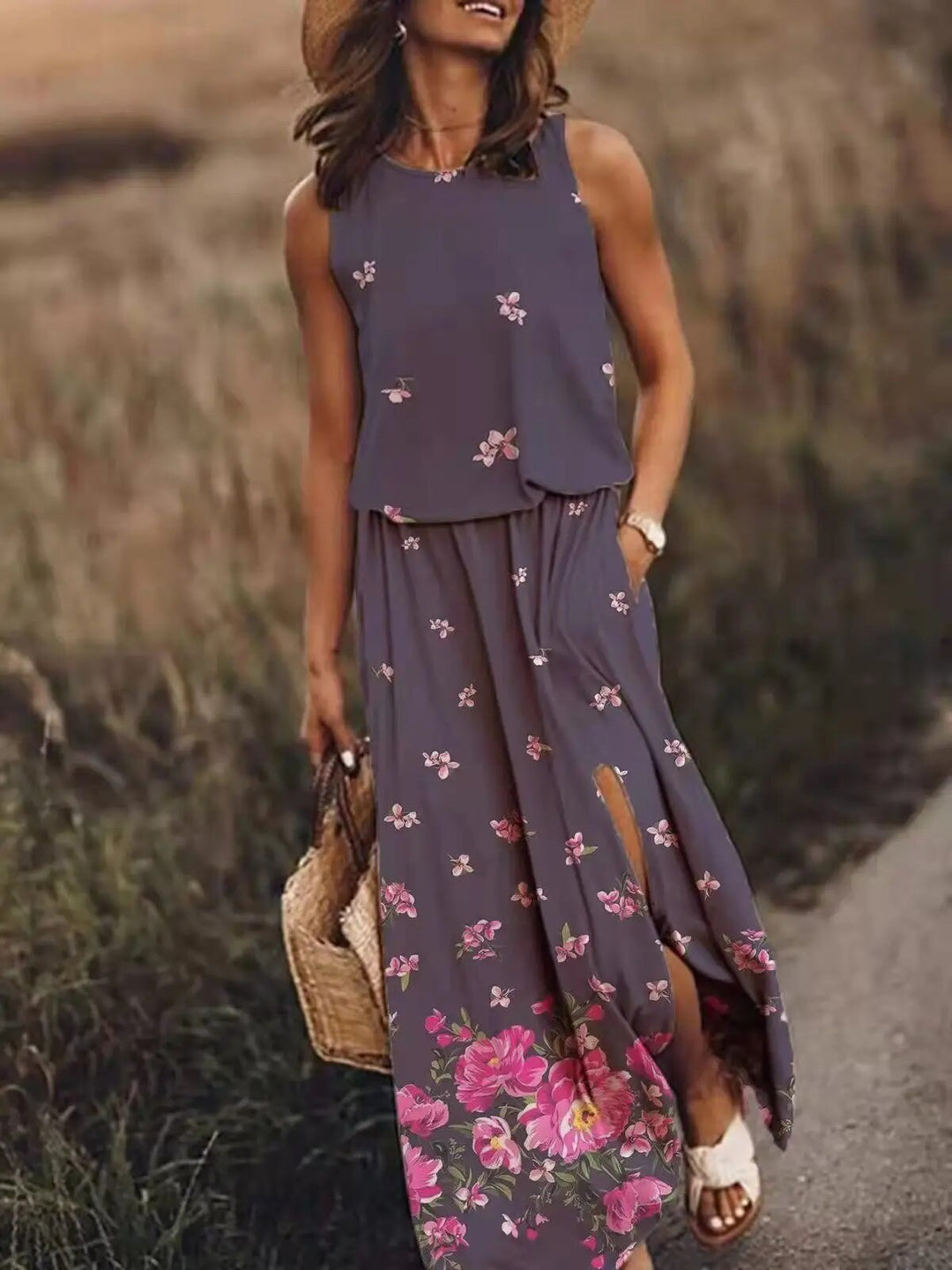 Summer Maxi Dress with Unique Cut – Amara
