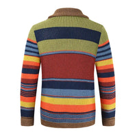 Gebreide Heren Cardigan met Kleurblok en Geometrisch Patroon – Leandro