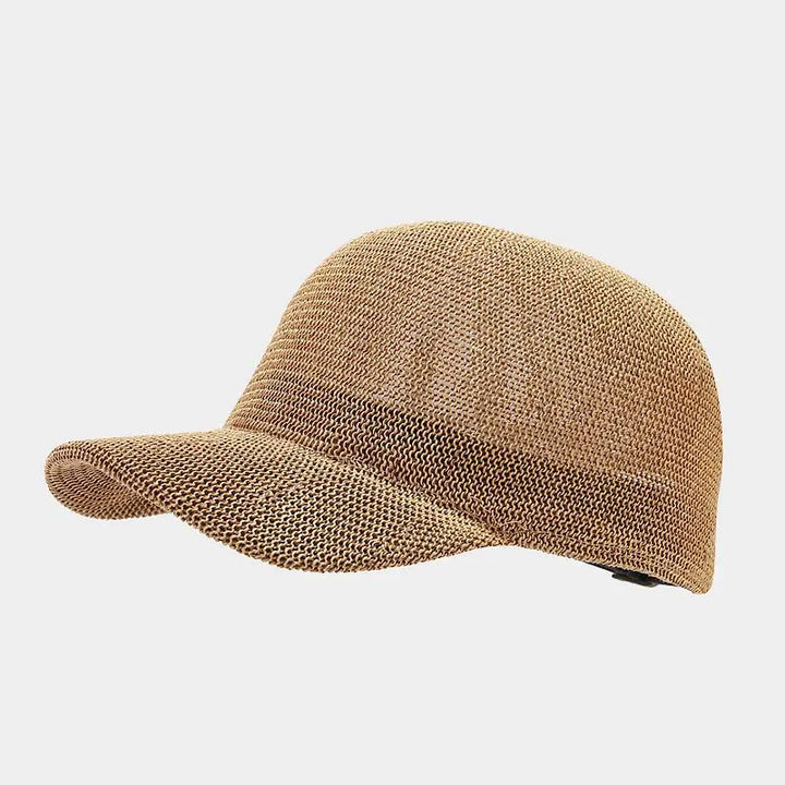 Trendy braided cap with wide brim – SunWeave Style