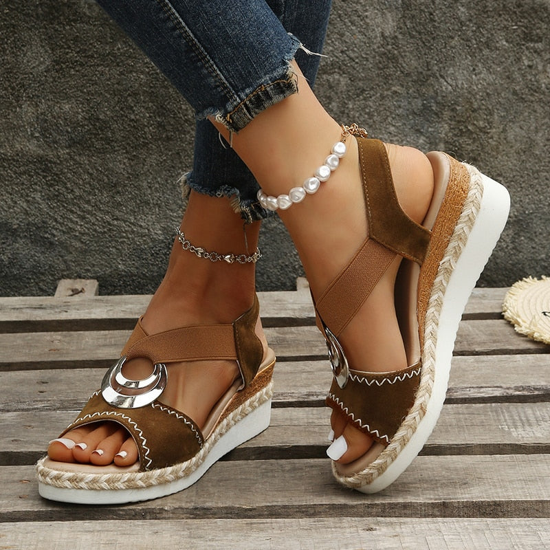 Wedge Sandals with Snake Print – Viperra