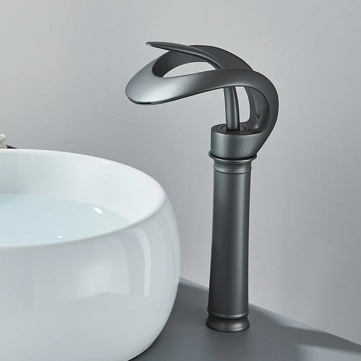 Brass Bathroom Faucet with Waterfall Spout - Flowarc