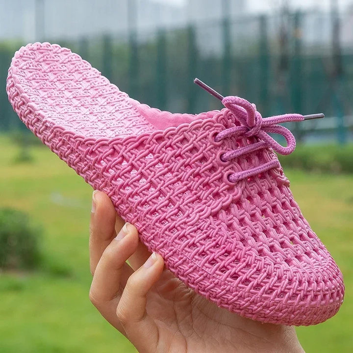 Ademende Dames Outdoor Loafers met Open Tenen - Linaya