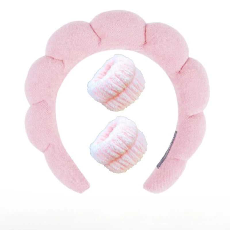 Plush Spa Headband & Wristband Set - Fluffiea