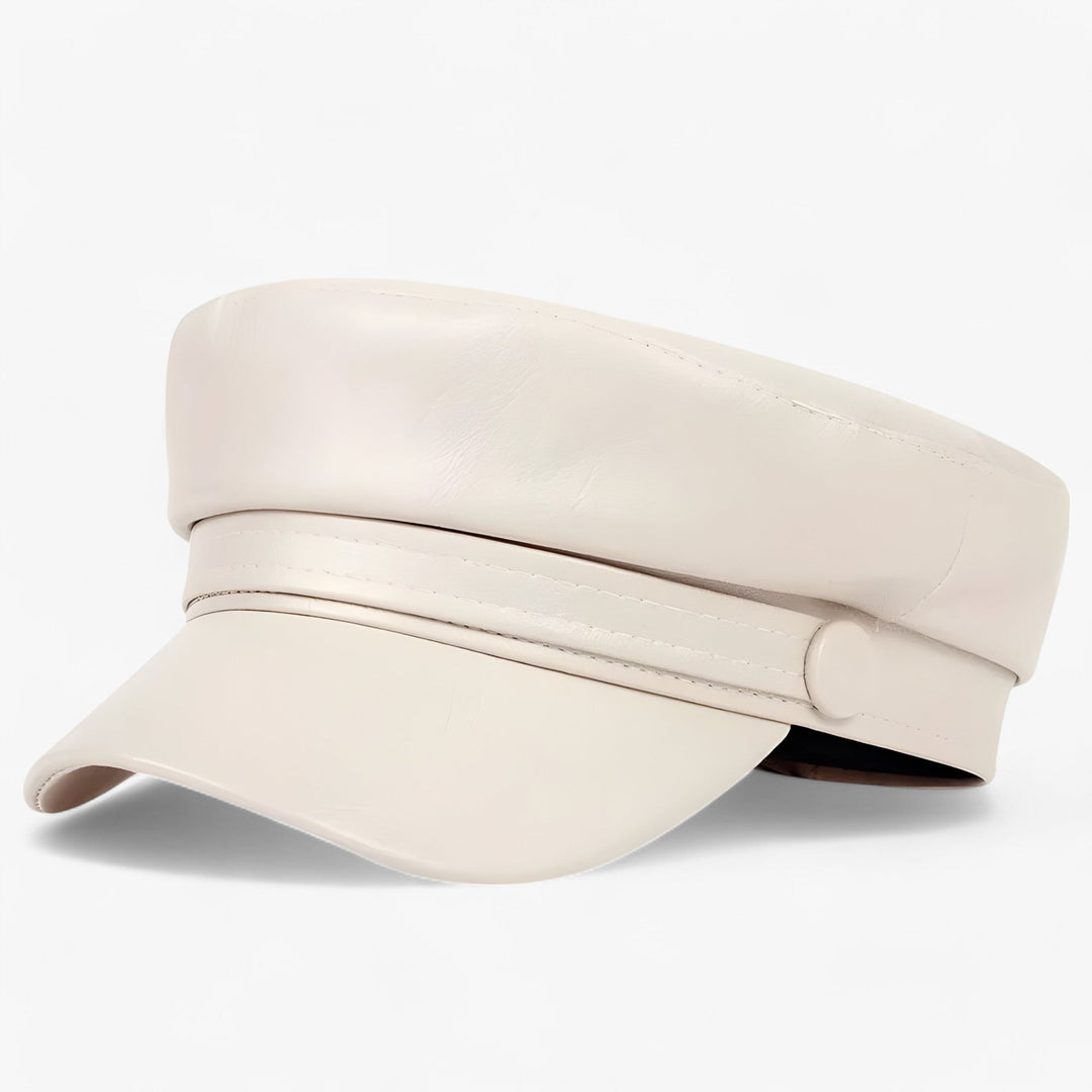 Octagonal Women's Captain's Cap in PU Leather – Valence