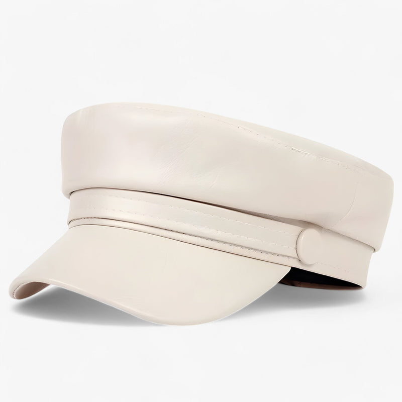 Octagonal Women's Captain's Cap in PU Leather – Valence