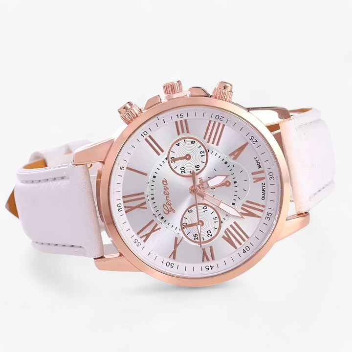 Luxury Waterproof Women's Watch with Leather Strap – Camille