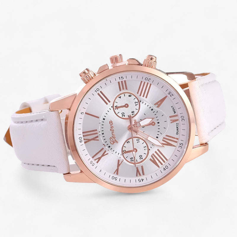 Luxury Waterproof Women's Watch with Leather Strap – Camille