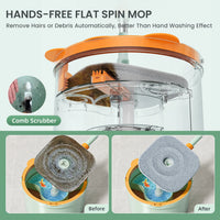 Zelfroterende Platte Dweil met Emmer - SpinMop