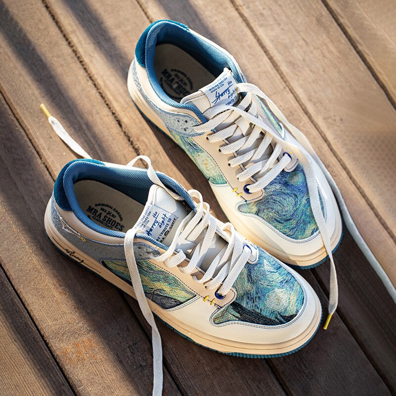 Artistic Unisex Sneakers with Starry Night Design and Comfortable Sole - Lior