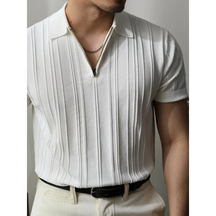 Slim Fit Men's Polo with Zipper – Fabrizio