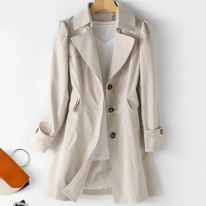 Stijlvolle Middellange Dames Trenchcoat - Victoria