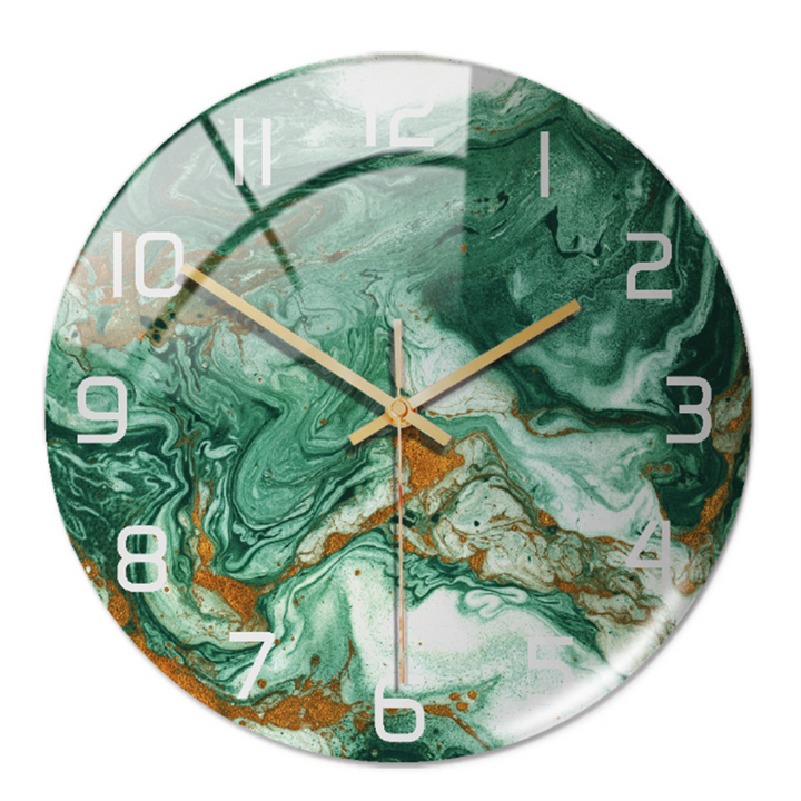Stijlvolle Wandklok met Marmeren Textuur - MarbleTime