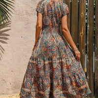 Airy women's maxi dress with boho print & V-neck - Nayeli