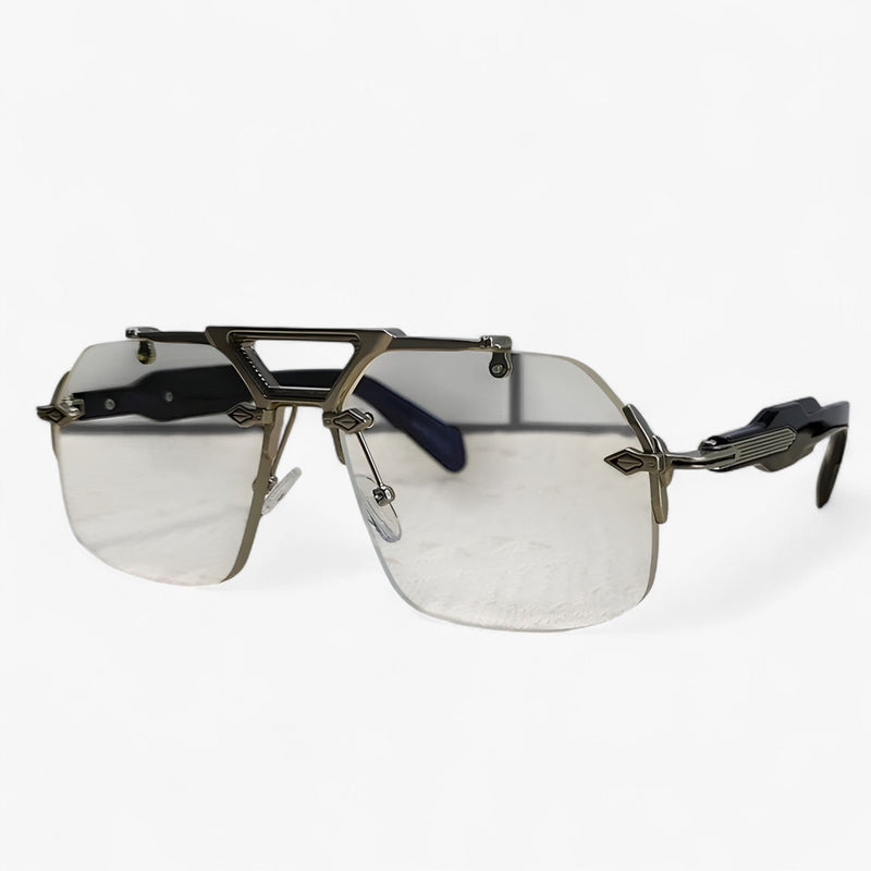 Rimless Oversized Sunglasses with Metal Accents – Vexor