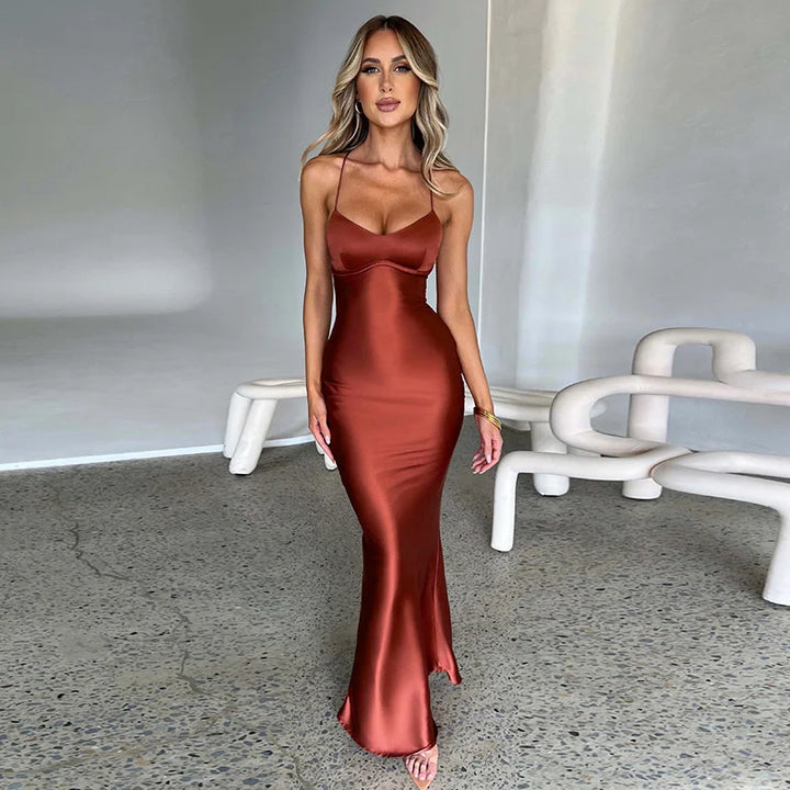 Solid Maxi Dress with Side Slit – Nayla